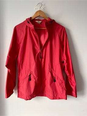 Vintage Women’s Woolrich Hooded Windbreaker Rhubarb Sz M Packable Utilitarian